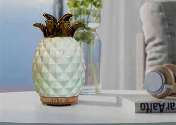 120ml陶磁器のパイナップル3DガラスのDiffusorsの超音波スプレーヤーの小型拡散器の精油の加湿器AirVaporizers